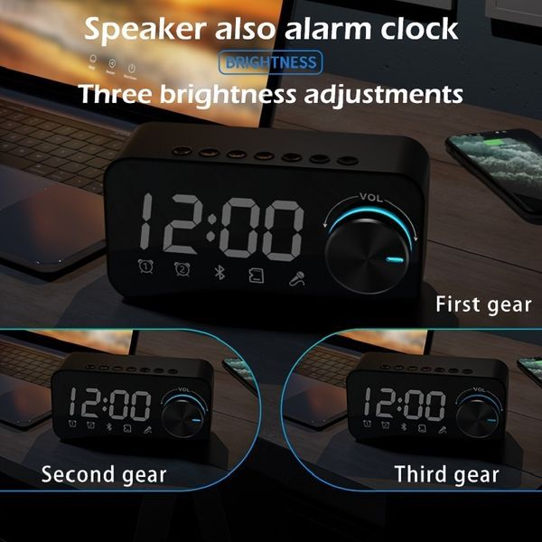 Alarm Clock Sound Dual Alarm Clock Display Speaker FM Radio Call Function Stereo_voghion.com