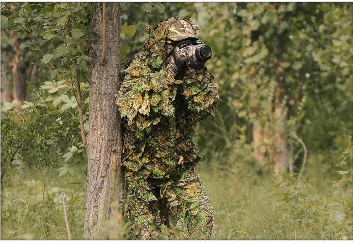 Plus Size 3D Camouflage Bionic Leaf Cloak Camouflage Ghillie Suit Camouflage Bird Watching Suit Hunting Suit_voghion.com