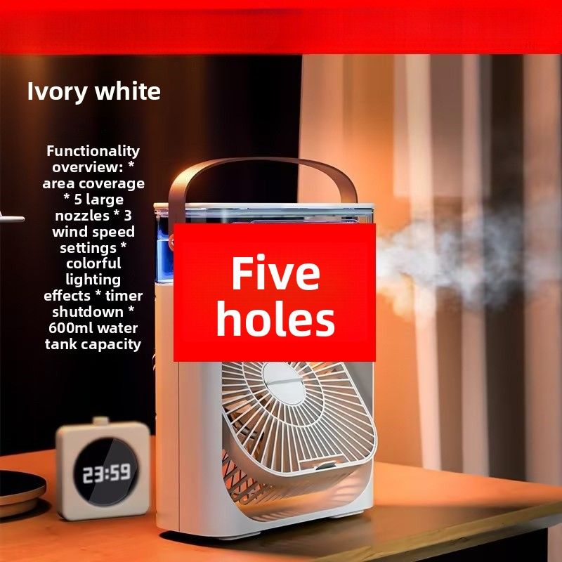 Grenzüberschreitender Handel, 5-Loch-Sprühventilator für den Heimgebrauch, Luftbefeuchter, Kühlventilator für Klimaanlagen, Mini-Kühlventilator, USB-Elektroventilator_voghion.com
