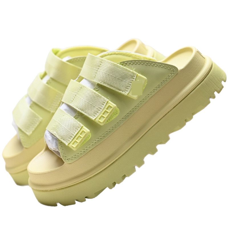 Neu Sandalen mit dicken Sohlen U Home Sommer Neuer Stil Glänzender goldener Klettverschluss Lässige rutschfeste Hausschuhe mit_voghion.com