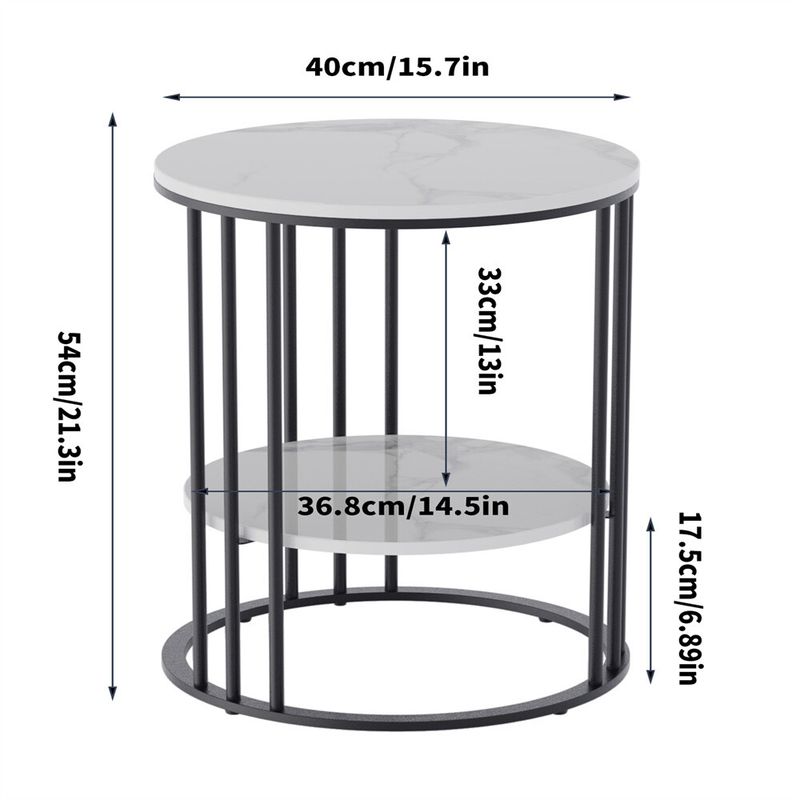2-Tier Side Table Sofa Bedside Coffee Lamp Book Nightstand End Table Living Room_voghion.com