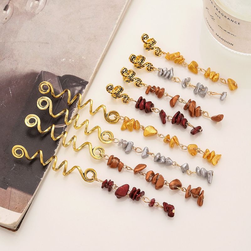 Fermaglio per capelli in metallo turchese, unico e alla moda, anello per capelli lungo e irregolare geometrico, accessorio per capelli più venduto per le donne_voghion.com