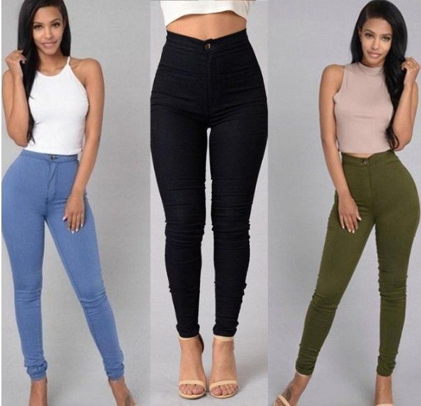 Dameskleding Elastische snoepkleurige broek Slim fit casual broek_voghion.com