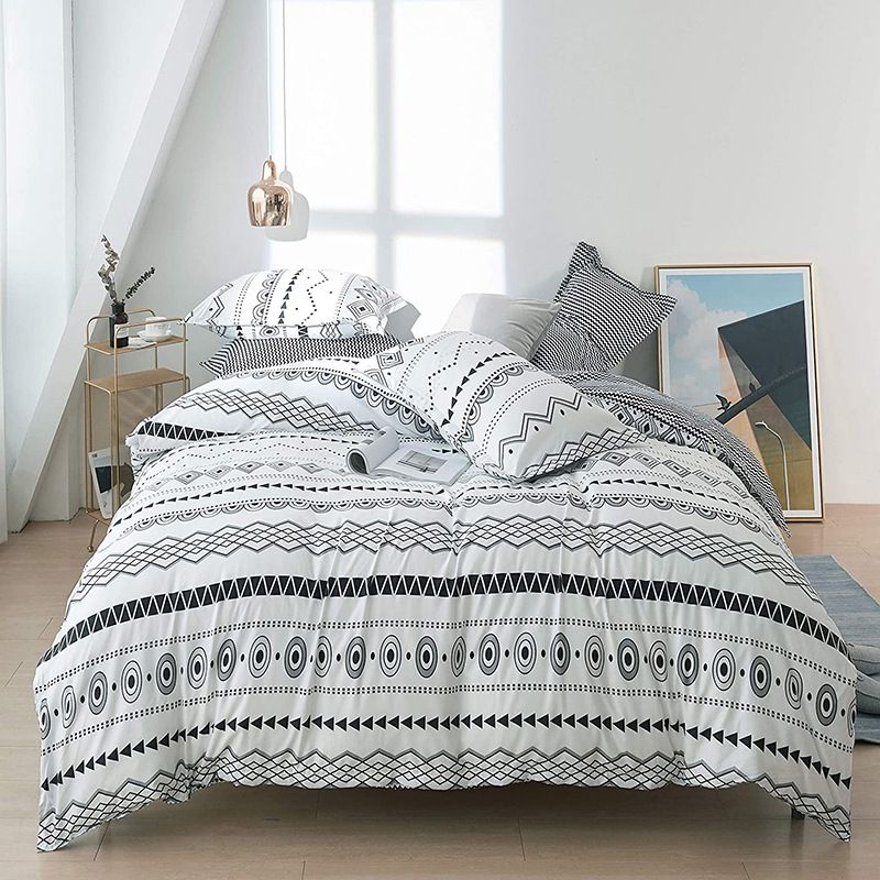 Copripiumino da letto moderno e minimalista stampato in morbido poliestere_voghion.com