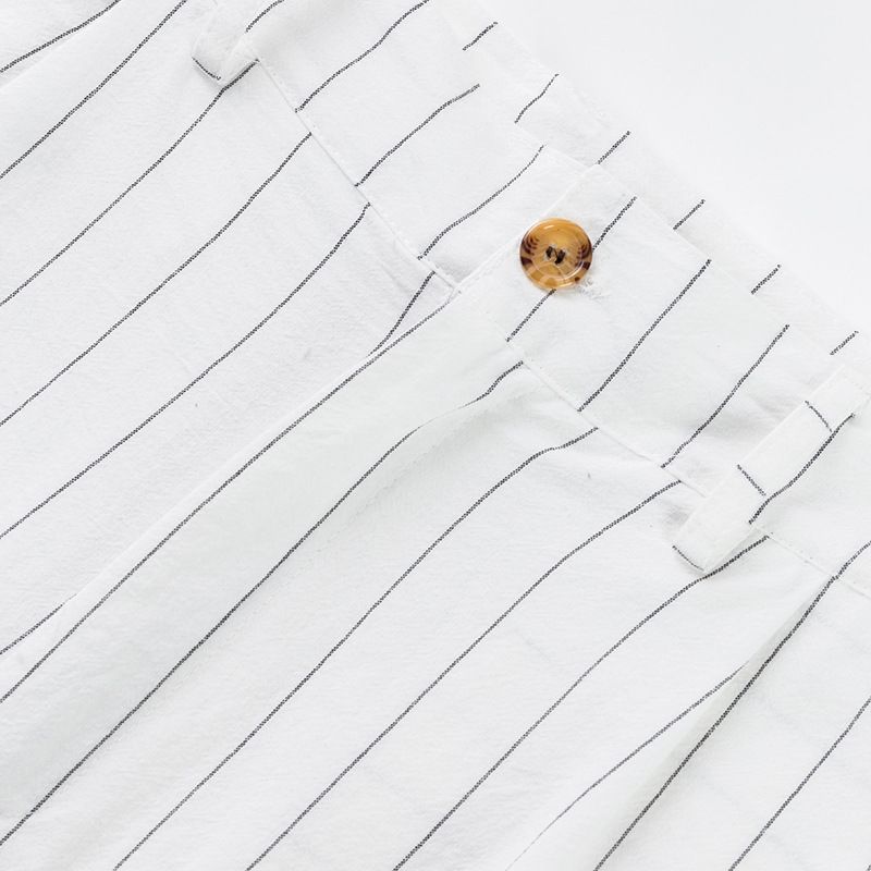 American Style Autumn Simple Striped Straight High Waist Loose Versatile Floor-Length Casual Suit Pants For Men_voghion.com