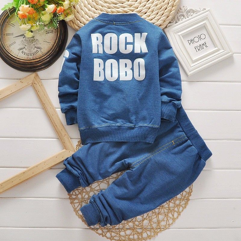 Kid's Clothing New spring and autumn boys' denim long sleeved suit children's suit_voghion.com