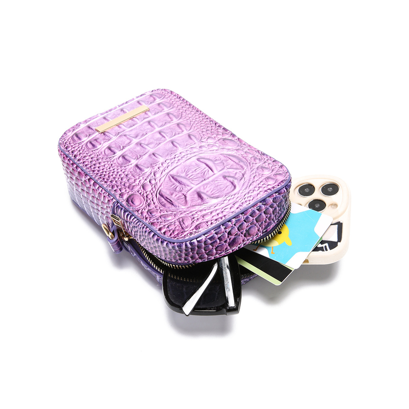 Pochette portefeuille rétro à bandoulière pour appareil photo et téléphone portable, motif crocodile Brahman, pour sac d'été, joli cadeau pour maman_voghion.com