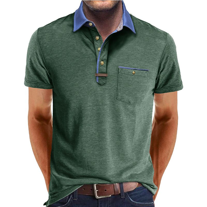 Grenzüberschreitende Sommer europäischen und amerikanischen Herren Kurzarm Revers T-Shirt, Außenhandel Herren Polo Shirt Casual Top Großhandel_voghion.com