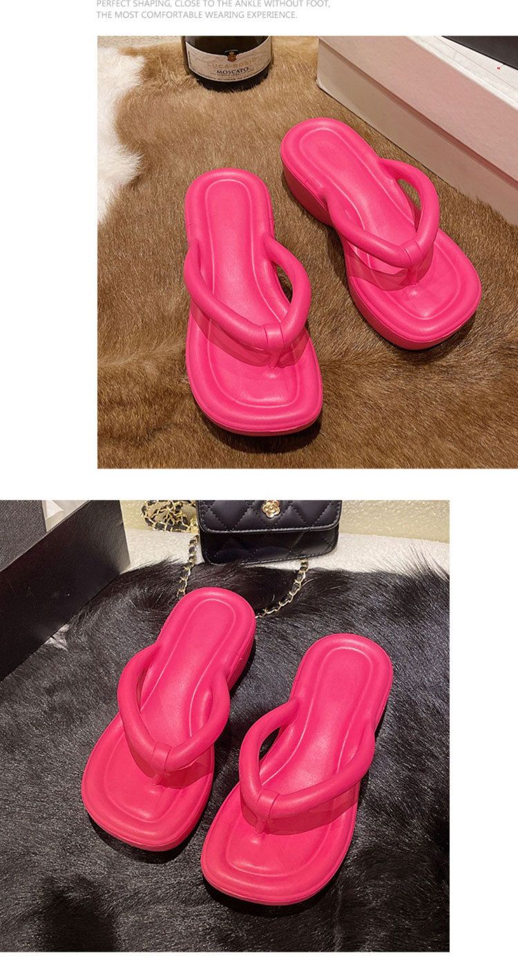 Unisex Shoes Outdoor Wedge Heel Slippers Beach Thong Toe Platform Thick Bottom High Heel Sandals Eva Flip Flops_voghion.com