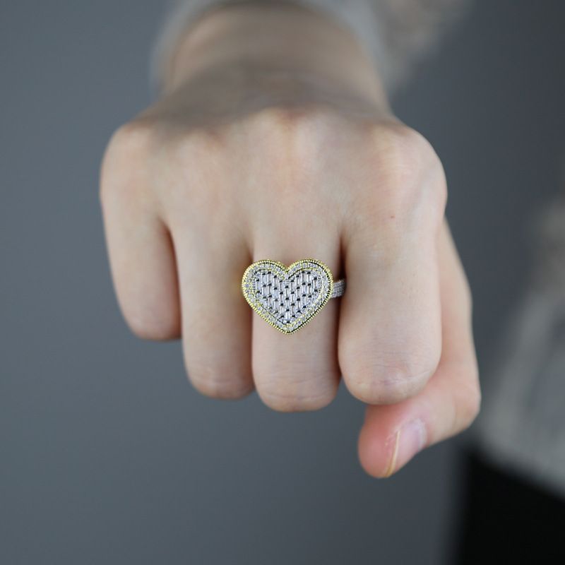 Women's Jewelry Heart Shaped Zircon Ring Fashion Trend Inlaid Zircon Ladies Ring Jewelry_voghion.com