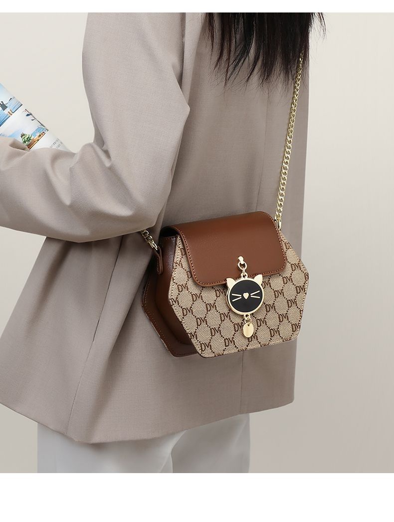 Borsa a tracolla con catena hih-end in stile coreano di nuova tendenza in vera pelle, piccolo quadrato di lusso leggero francese_voghion.com