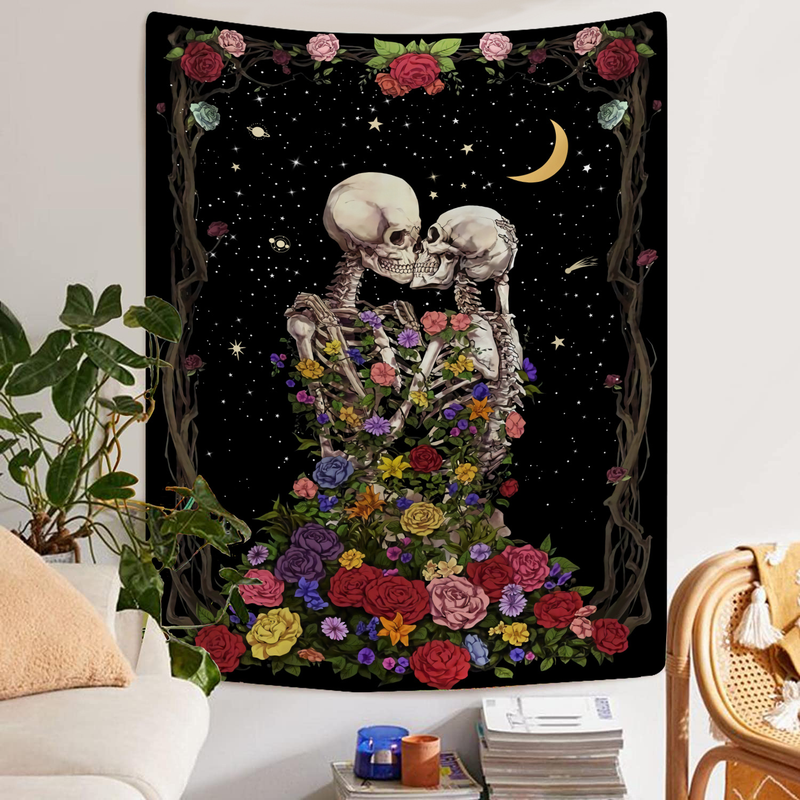 Opknoping clo Tarot merk Boheemse paar skelet achtergrond muur clo decoratieve wandtapijten omarmen home achtergrond_voghion.com