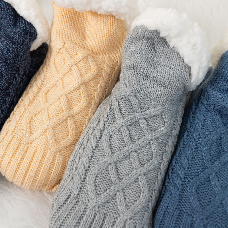Calzini da donna, calzini e calzini da pavimento con velluto e ispessimento per donne e adulti, calzini antiscivolo e caldi, da casa per uomo e scarpe_voghion.com