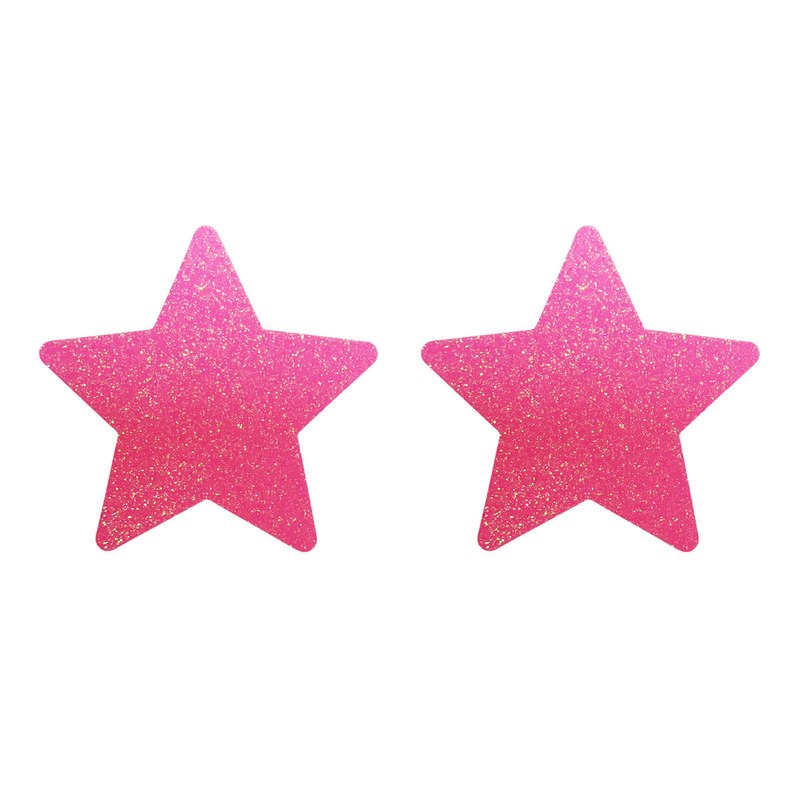 Pegatinas para pezones con forma de pentagrama con purpurina, autocontenidas, desechables, invisibles, anti-protuberancias y anti-exposición_voghion.com