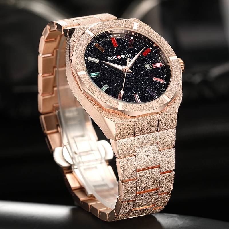 2024 New Full Diamond Luxury European And American Royal Oak Life Waterproof Business Leisure Quartz Movement Men's Watch_voghion.com