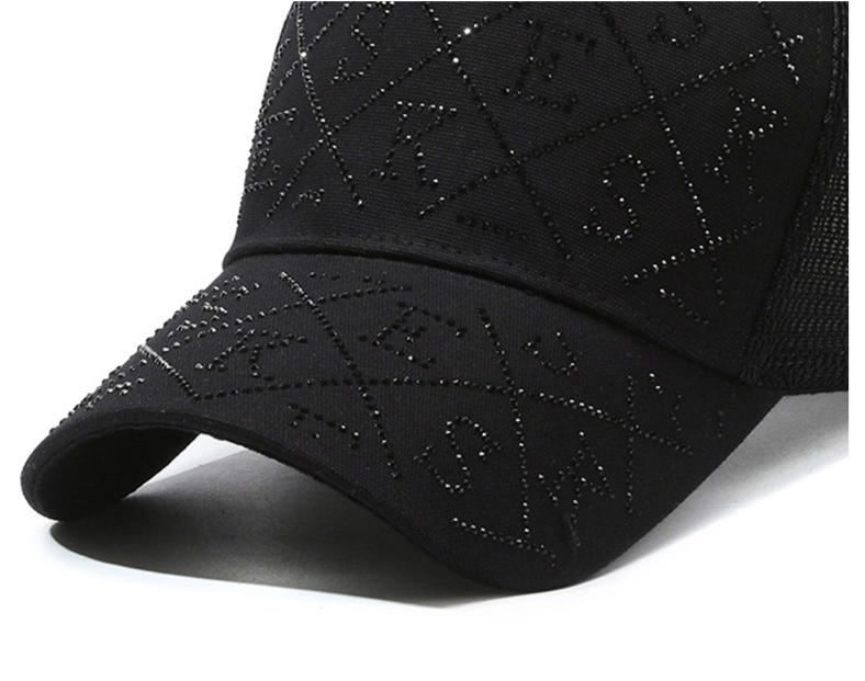 Unisex Instagram diamond-encrusted letter cap children spring/summer fashion temperament net cap breathable baseball cap tide_voghion.com