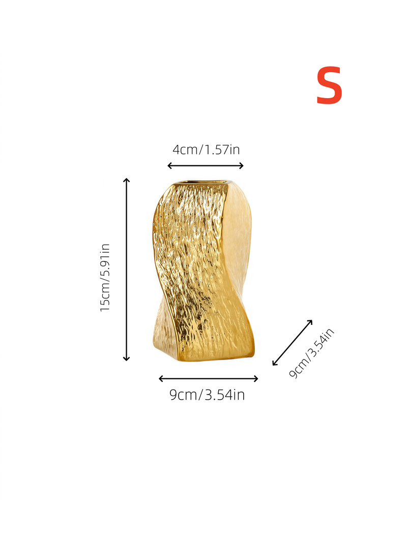 Vase torsadé en céramique plaquée argent – Décoration polyvalente pour balcon, chambre ou bureau
ACZT_voghion.com