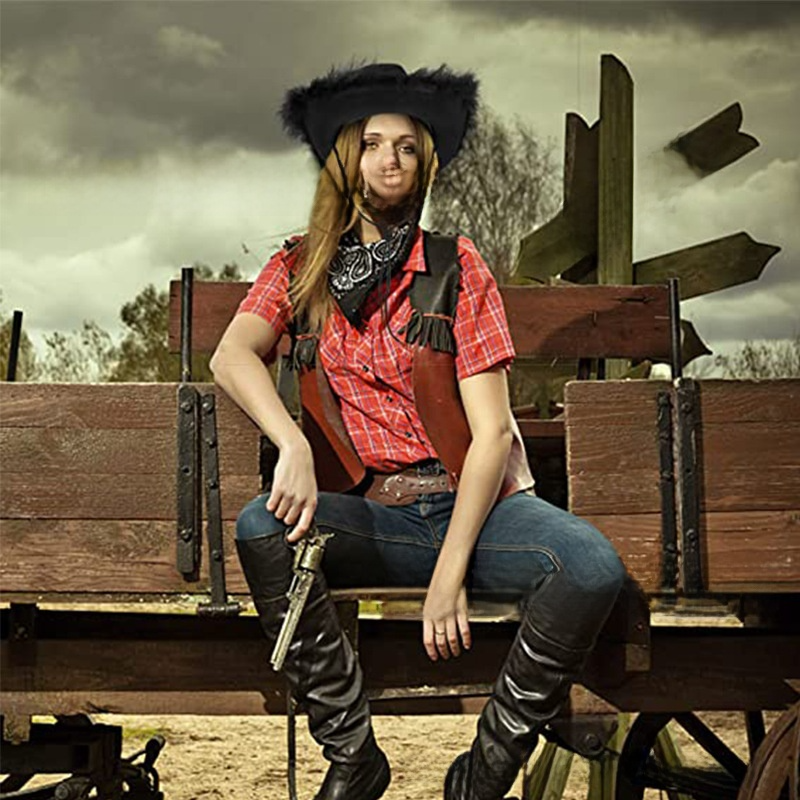 Chapeau de cowboy rose bordé de fourrure, chapeau décoratif bordé de velours, chapeau de cowboy rose, chapeau de cowboy western en feutre_voghion.com