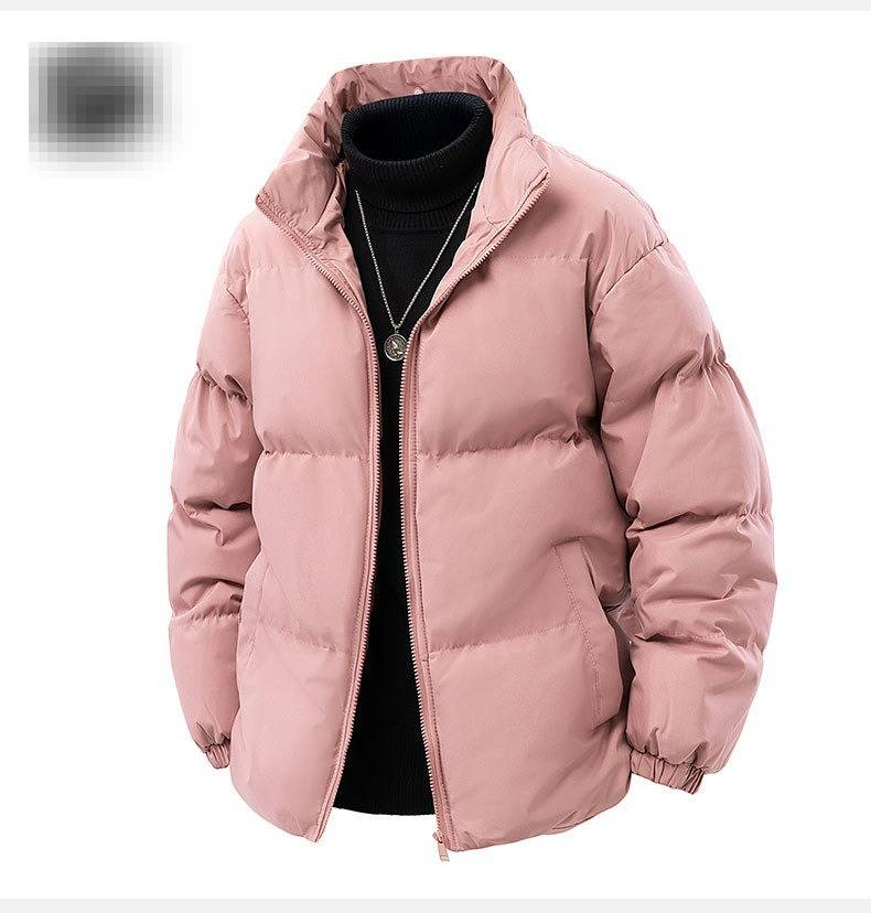 "Jaqueta masculina de algodão grande - Casaco de inverno com gola alta e grossa, agasalho casual de cor sólida em preto, branco e muito mais"_voghion.com