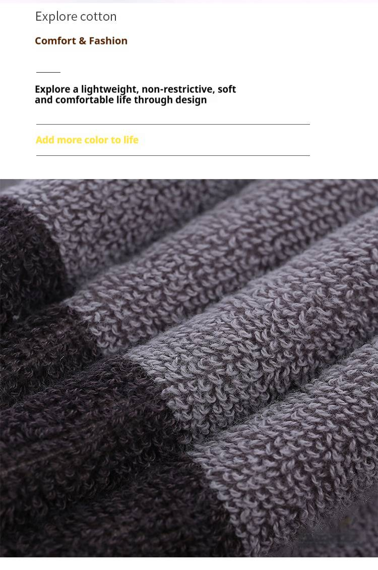 Zestaw ręczników bawełnianych – 32-warstwowe luksusowe ręczniki kąpielowe i do rąk, 34 x 74 cm i 34 x 34 cm, wzór żakardowy i w paski, do hoteli i siłowni (szary/brązowy)_voghion.com