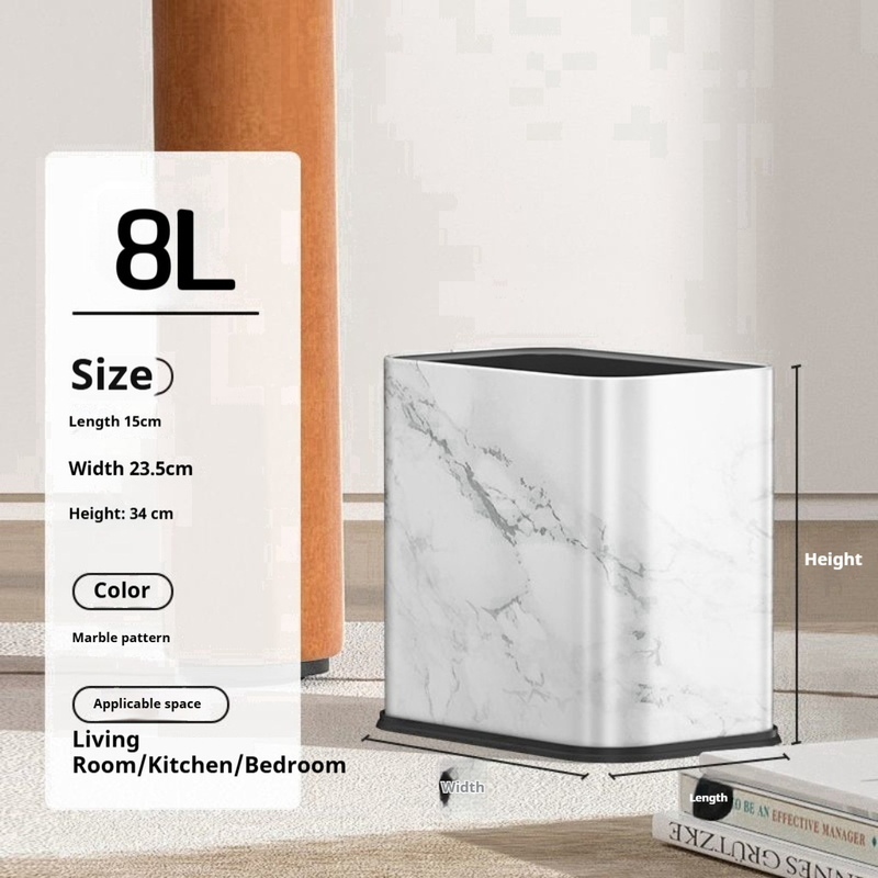 Cestino quadrato in acciaio inossidabile – Capacità 12+ litri per casa e ufficio (resistente agli odori, struttura robusta)_voghion.com