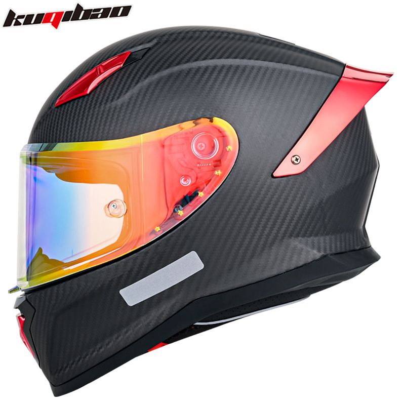 Casco de motocicleta de fibra de carbono KQIPOW: integral, tejido 3K/12K, con certificación DOT y 3C, ligero y de carreras para hombre y mujer._voghion.com