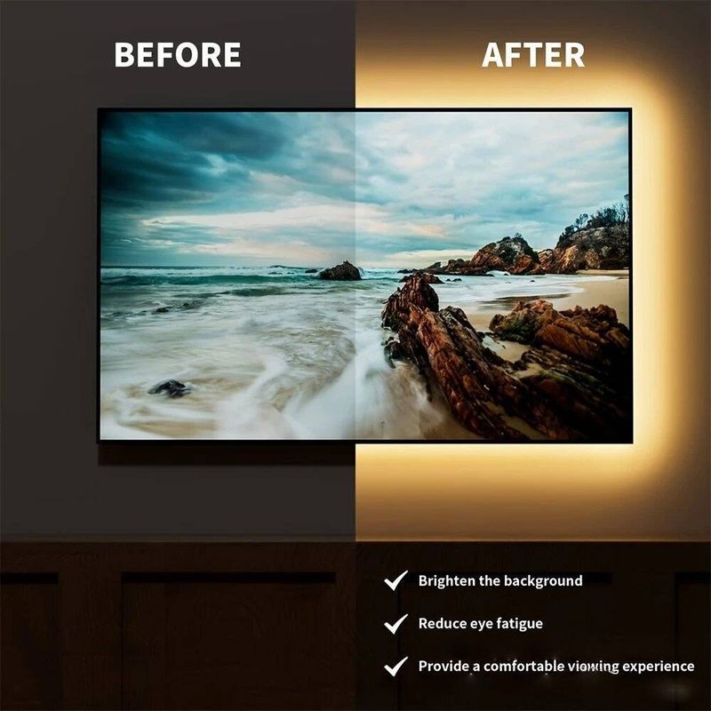LED Battery Box Light Strip Battery Powered 5V Low Voltage 2835 Monochrome TV Background Wall Cabinet Room Lighting_voghion.com
