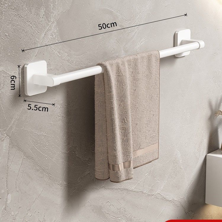 No-Drill Bathroom Wall Mounted Towel Rack, Space-Saving Single/Double Bar Holder For Bath Towels, Washcloths, And Toiletries_voghion.com
