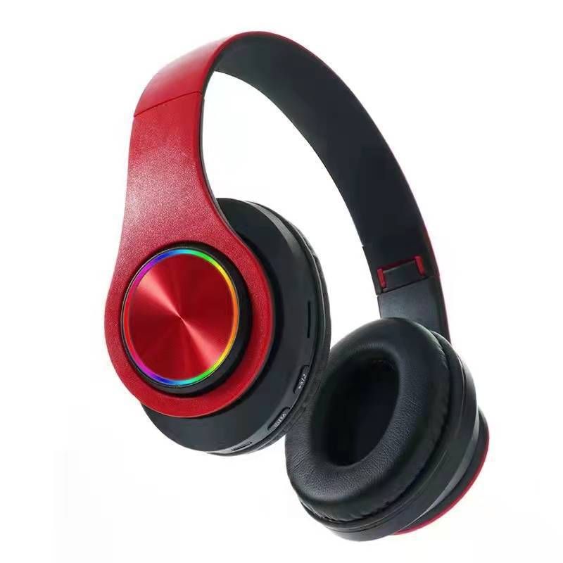 Soyto B39 Wireless LED Bluetooth Headphones With Deep Bass, Foldable Design, Built-in Microphone, And TF Card Slot – Red_voghion.com