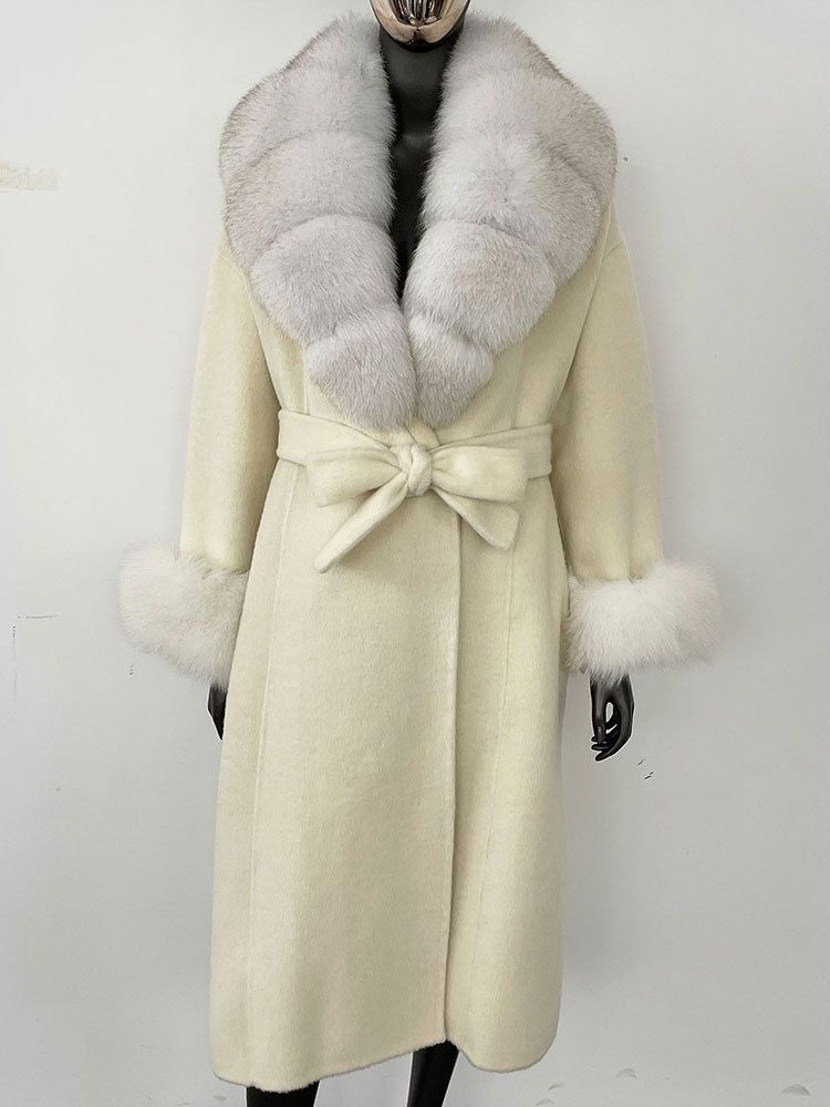Elegante dubbelzijdige wollen jas voor dames - Koreaanse winterjas met riem en luxe stof (S/M/L, beige/mokka/zwart)_voghion.com