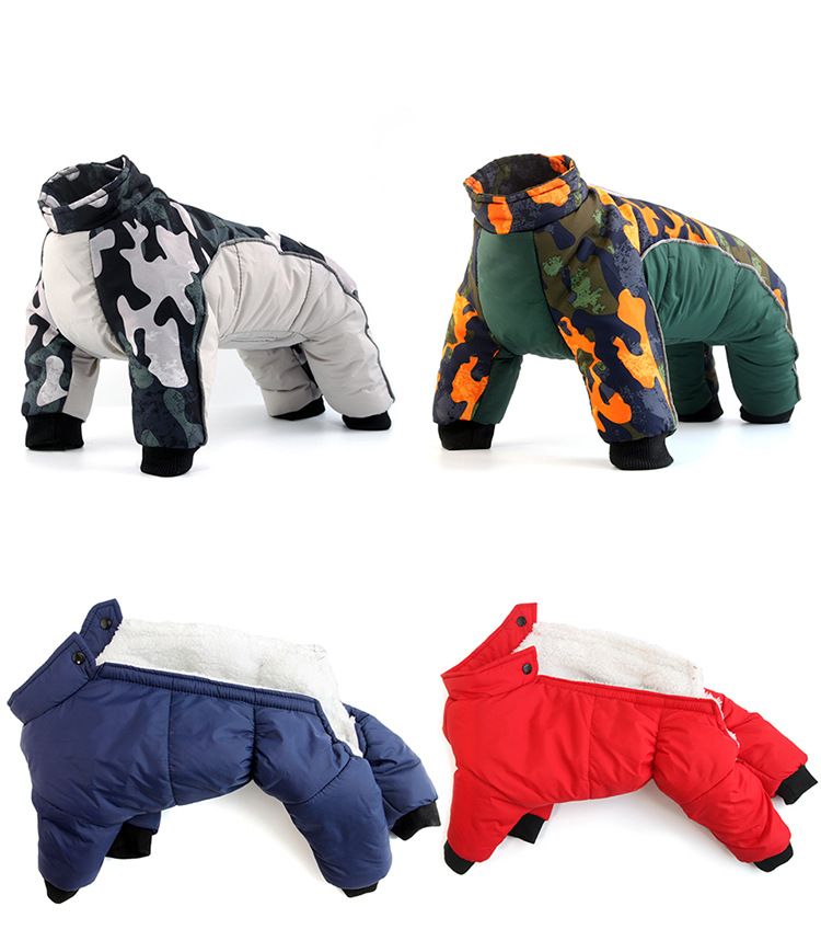 Esplosioni autunnali e invernali Vestiti per cani europei e americani Vestiti caldi imbottiti in cotone foderati in pile Tendenza Abbigliamento per animali domestici di piccola e media taglia_voghion.com