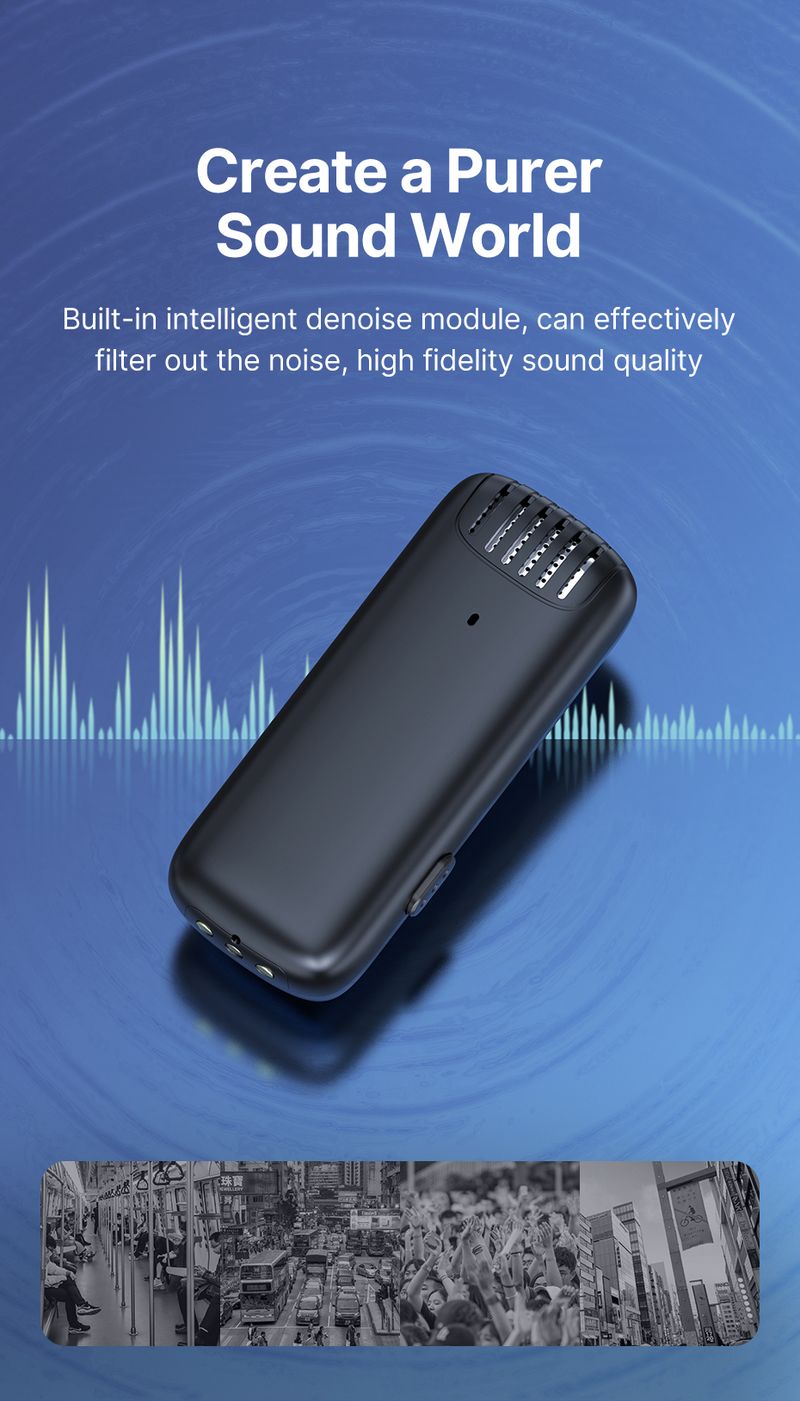 Ulanzi J12 Wireless Lavalier Microphone Professional 20M Audio Video Voice Recording Mic For Smartphone Andriod iPhone_voghion.com