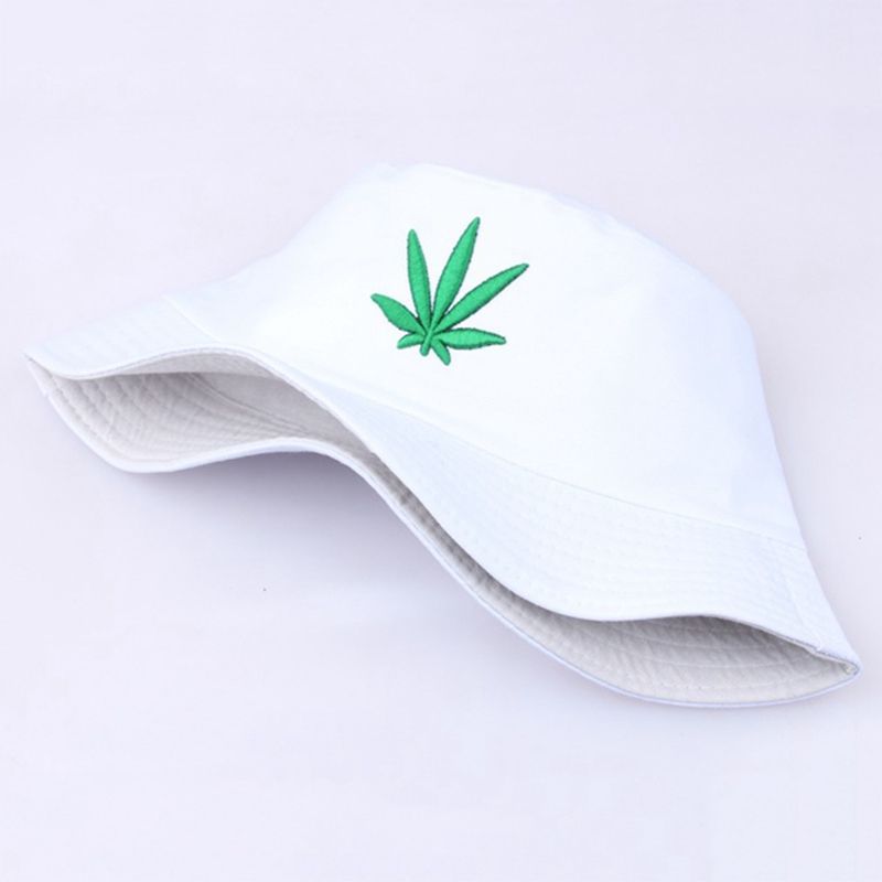 Hot Sale Maple Leaf Bucket Hat Hip Hop Panama Hats Embroider Printed Cotton Men Women Summer Casual Wide Brim Sun Cap Unisex_voghion.com