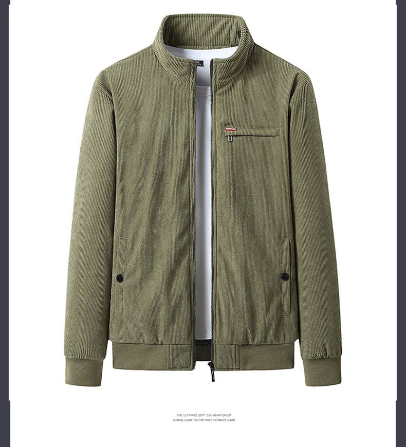High quality windproof warm corduroy for men in autumn winter, plus oversized casual and thick velvet jacket_voghion.com