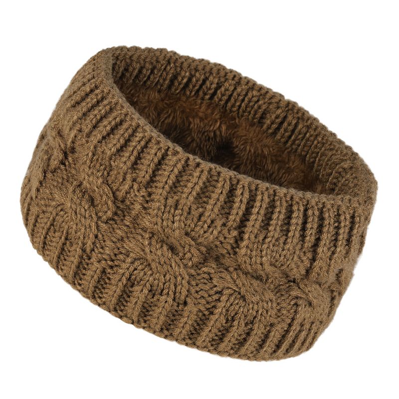 Bandeau en peluche tricoté en laine frite torsadée, couvre-chef élargi pour hommes et femmes, automne et hiver, chaud, sport, oreille_voghion.com