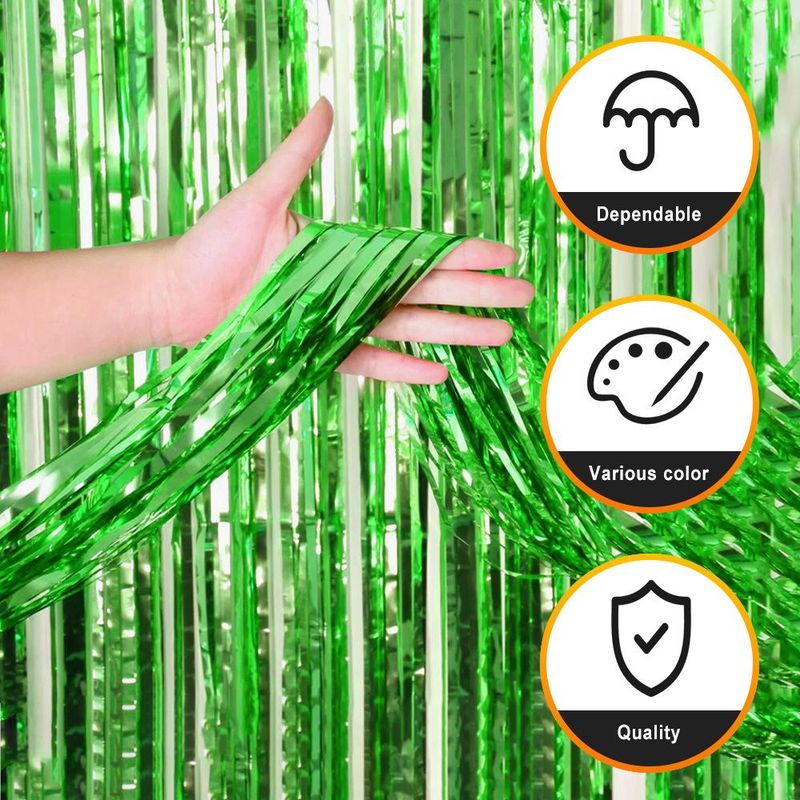 12 Pack Gold Foil Tassel Backdrop Curtains, Tinsel Streamers Birthday Party Decoration, Graduation Tassel Backdrop, Baby Shower, Gender Reveal, Disco Party_voghion.com