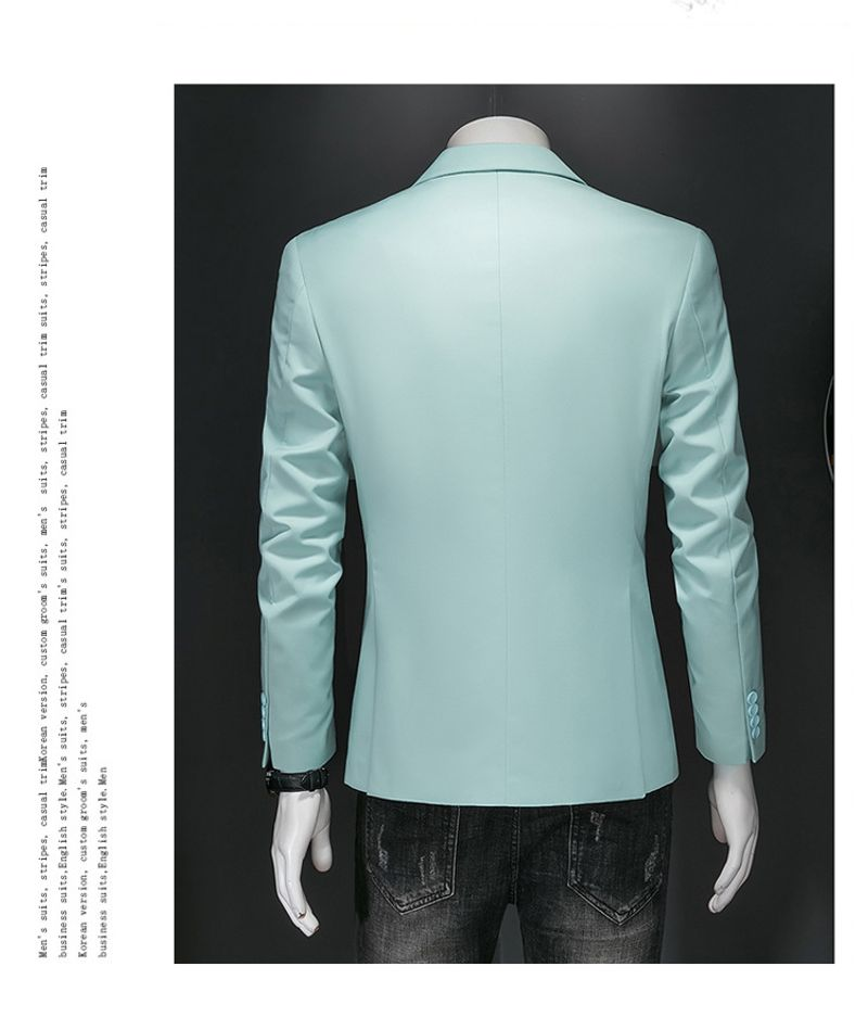 Chaqueta informal ajustada de talla grande para hombre, 15 colores, vestido de boda para hombre, traje de negocios, chaqueta de traje individual_voghion.com