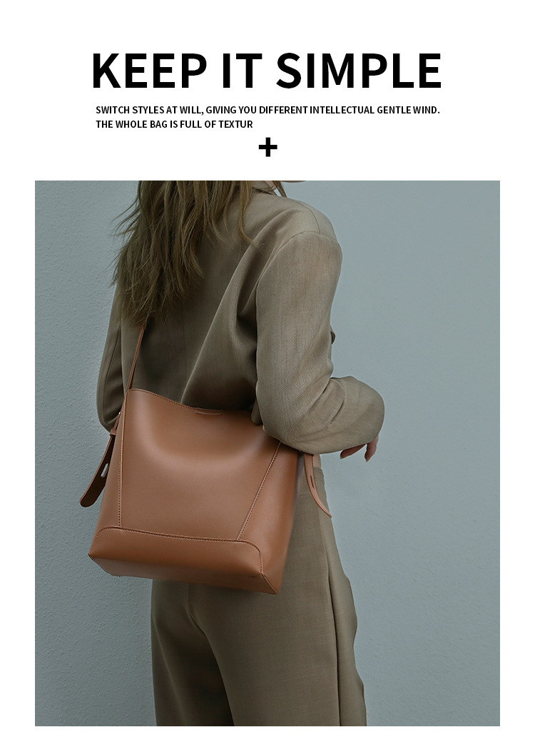 Borsa a secchiello da donna, borsa da donna, borsa a secchiello di grande capacità, borsa da donna, borsa a tracolla singola, borsa diagonale retrò_voghion.com