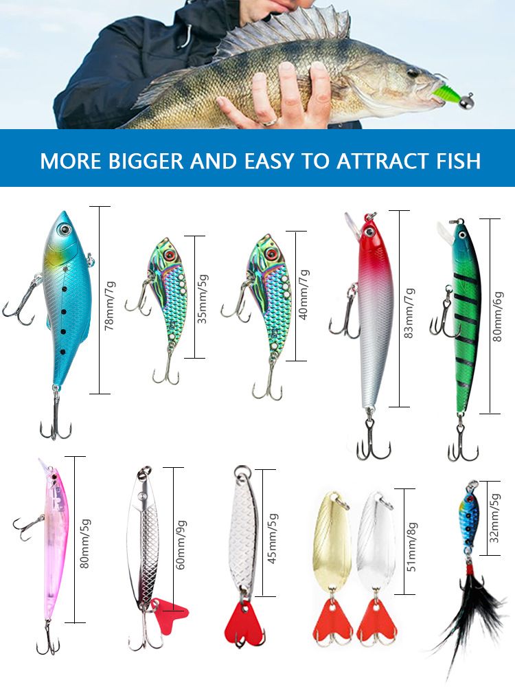 Christmas Creative 24-Piece Blind Box Set Lure Bait Sequin Minnow Pencil Fishing Gift_voghion.com