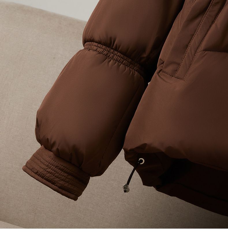 Women's Clothing Women's Faux Fur Trim Hooded Puffer Jacket Winter Coat Warm Outerwear With Detachable Rabbit Fur Collar_voghion.com