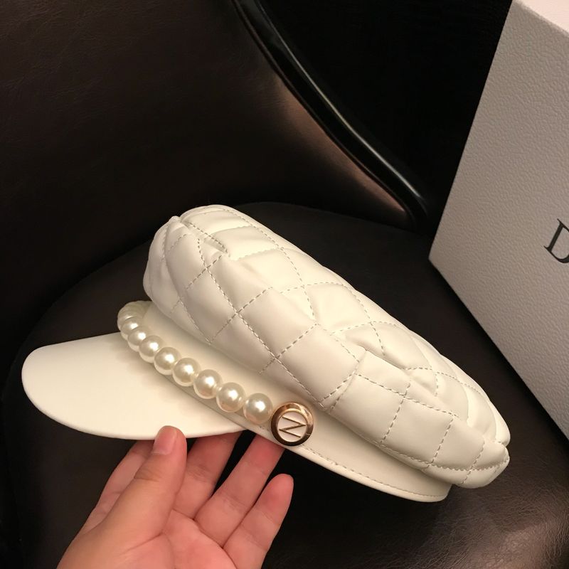 Weißer achteckiger Damenhut, britischer Herbst- und Winterstil, trendige koreanische Version, modisches und vielseitiges Leder_voghion.com