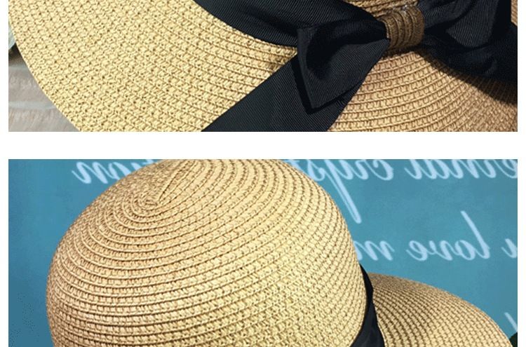 Cappello estivo con fiocco in paglia da donna, a tesa larga, per spiaggia, mare, vacanze, moda, svolazzante, pieghevole, intrecciato_voghion.com