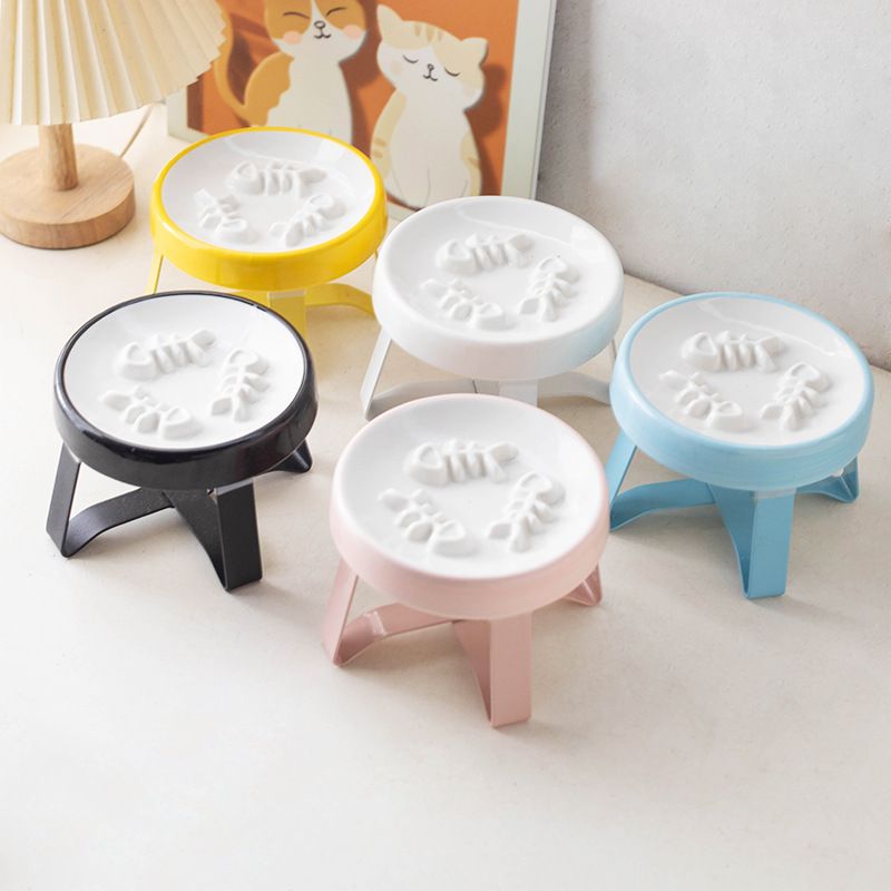 Ceramic Pet Neck Protection Anti-Choking Slow Feeder Cat Bowl Dog Food Dish_voghion.com