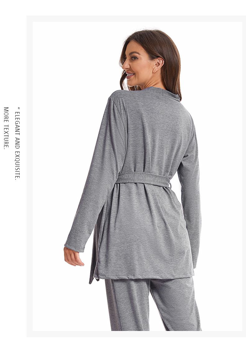 Damen Schlofkleeder Pyjama fir Fraen, Kotteng Camisole, Nuetshemd, Dräi-Stéck-Set, Heemkleeder_voghion.com