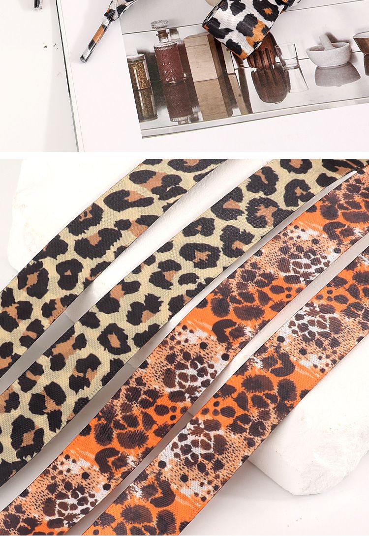 Accessori per scarpe Nastro stampato in pizzo motivo leopardato larghezza scarpa pizzo stampa leopardata scarpe bianche sneakers lacci in raso_voghion.com