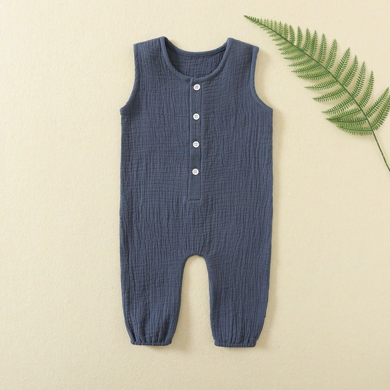 Kinderkleidung Neugeborenenkleidung Baby-Overall Sommer Ärmellose Gaze Dünner Strampler Baby-Krabbelkleidung Baby-Spielanzug-Schlafanzug_voghion.com