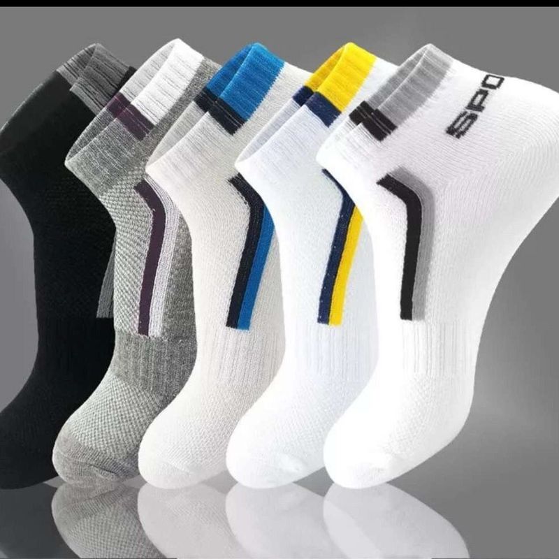 Summer Thin Boat Socks Men's Short Socks Sweat Absorbent Breathable Letters Fashionable Mesh Spt Running Professional Sports Men's Socks_voghion.com