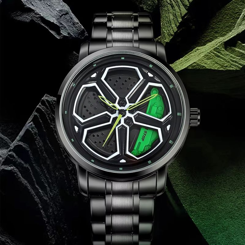 Fashionable And Cool Men's Watch Wheel Rotating Male Student Hollow Quartz Watch Box_voghion.com