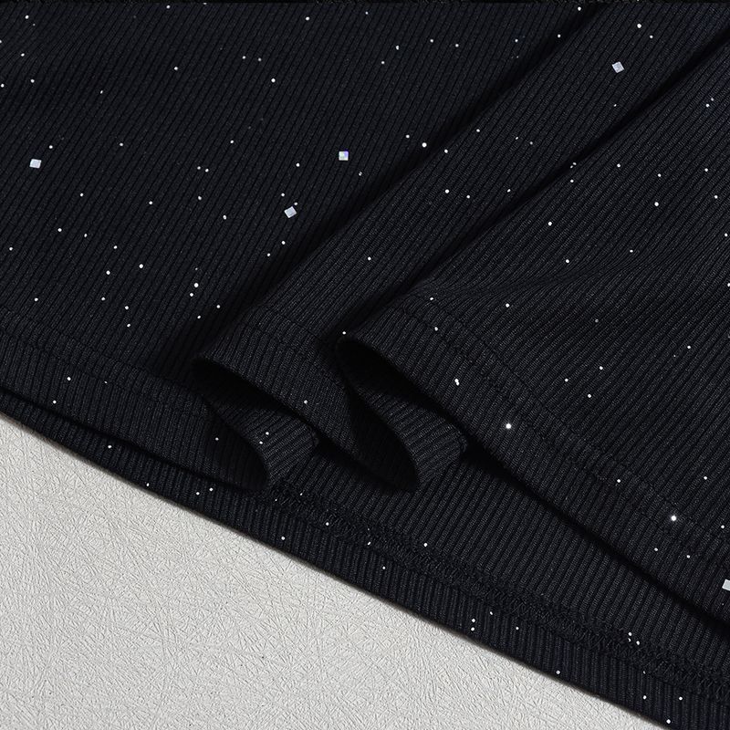 Sexy rückenfreies, figurbetontes Kleid mit Strassträgern – ärmelloses, langes Sommerkleid mit Schlitz für Frauen, dehnbare Clubwear aus Strick, elegant und lässig_voghion.com