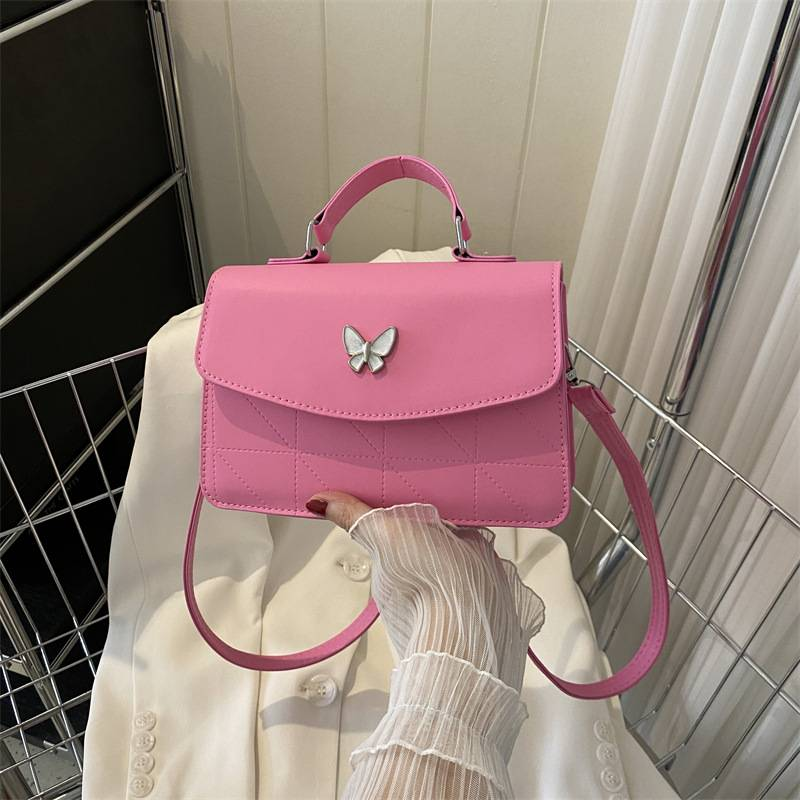 Fransk lyxig handväska i mild stil Butterfly Dekorativ liten väska Dam 2024 Sommar Ny västerländsk stil Crossbody-väska med en axel_voghion.com